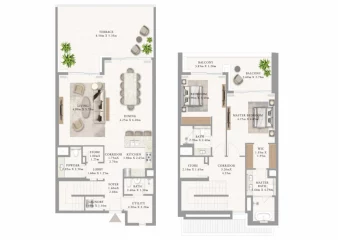 3 rooms townhouse, 1 floor - Address Residences
